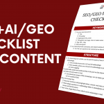 SEO + GEO / AI content optimization checklist